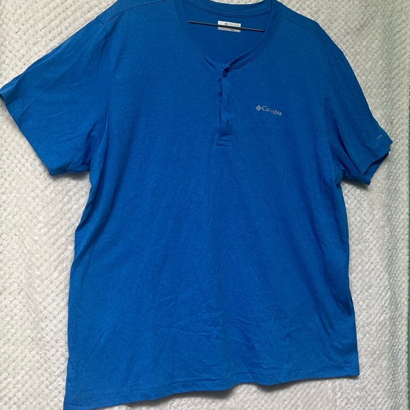 Columbia Other - Mens Columbia Short Sleeve Tee Shirt Omni Wick Buttons Loghtweight Blend Sz XL